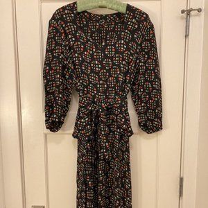 Classic 1940s Vintage Rayon Dress